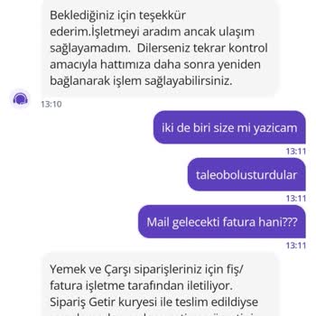İş Yeri Siparişimde Fiş Eksikliği Ve Müşteri Hizmetleri İlgisizliği