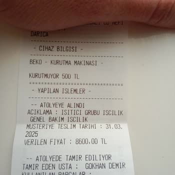 Beko Kurutma Makinesi Tamir Edilmeden Geri Getirildi, Mağdur Edildim