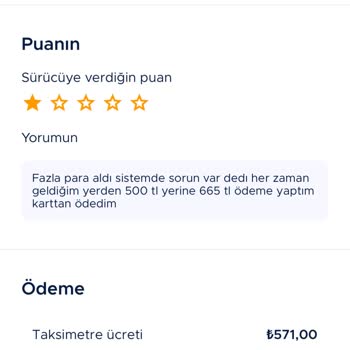 Bitaksi Uygulaması Hatalı Ödeme Alıyor, Geri Ödeme Talebim Var