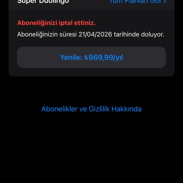 Unrechtmäßige Abbuchung von 969₺ trotz Kündigung des Duolingo-Abos auf iPhone 13