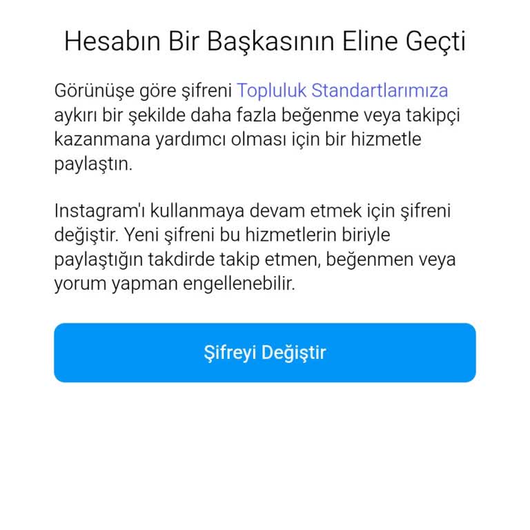 Instagram Hesabına Erişim Sorunu Ve Şifre Yenileme Hataları
