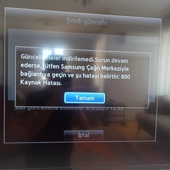 Samsung Smart TV Yazılım Güncelleme Sorunu Ve 800 Hata Kodu