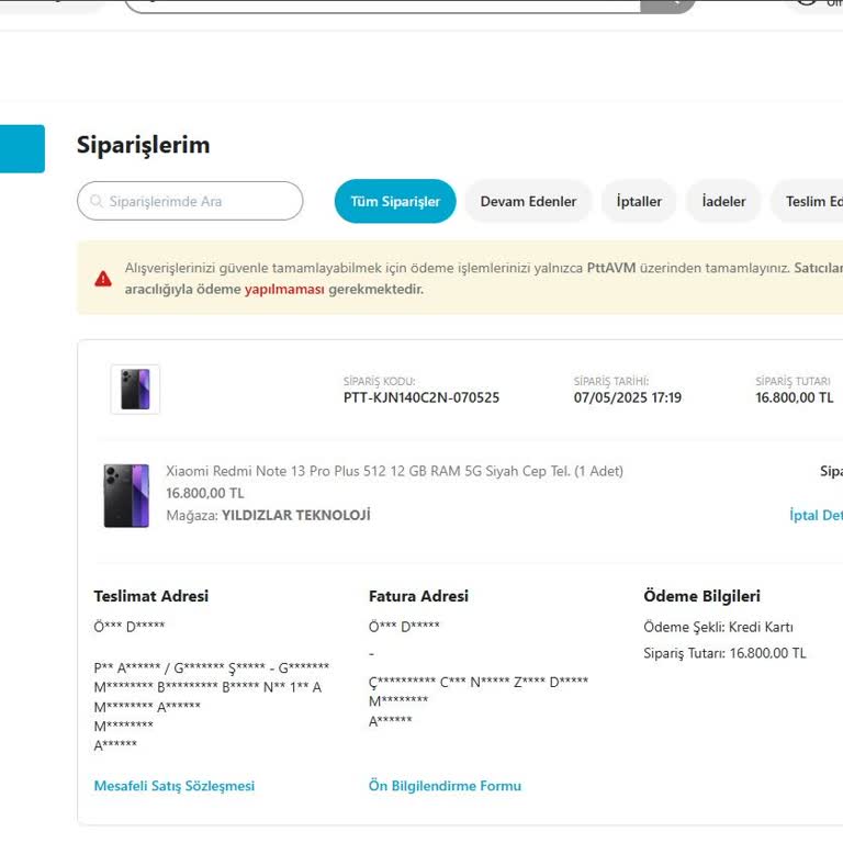 Siparişim Kargoya Verilmedi, Para İadem Yapılmadı