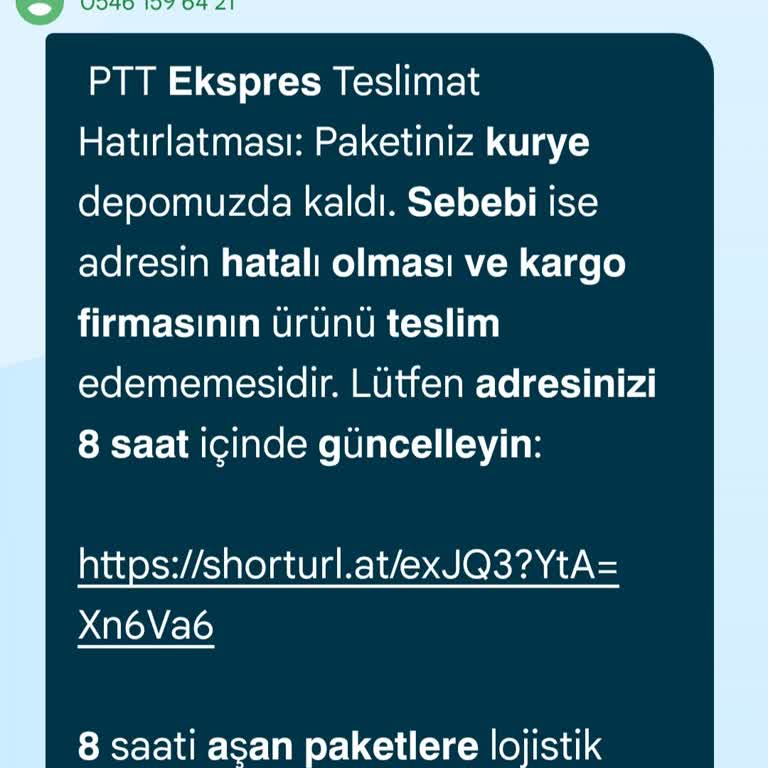 İzinsiz Kişisel Bilgi Kullanımıyla Sahte Kargo Mesajı Hakkında Şikayet