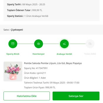 Kızımın Hevesle Beklediği Çiçek Zamanında Teslim Edilmedi Büyük Hayal Kırıklığı Yaşadık