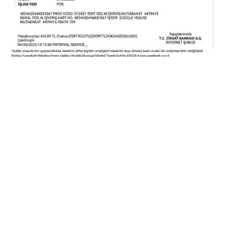 Haberim Dışında Kredi Kartımdan Yabancı İşlem Yapıldı!