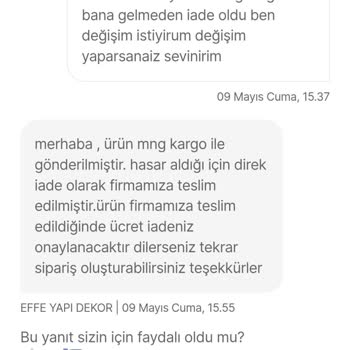 Teslim Edilmeden İade Edilen Hasarlı Ürün Ve Sürekli Mağduriyet