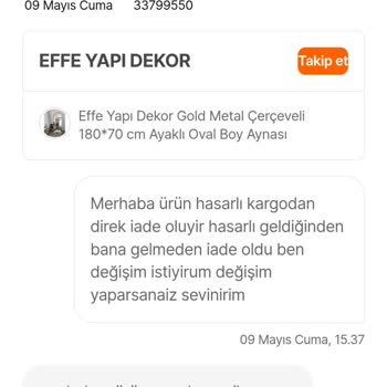 Teslim Edilmeden İade Edilen Hasarlı Ürün Ve Sürekli Mağduriyet