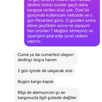 Doğum Sonrası Siparişim Gönderilmedi, Ücret İadem Yapılmadı