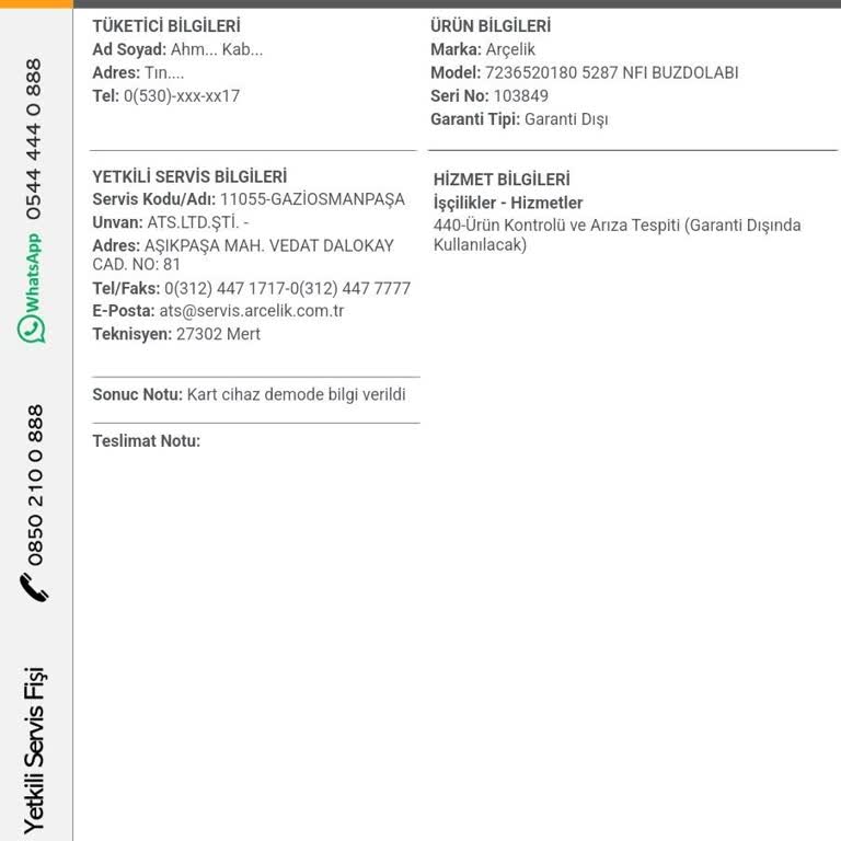 Yetkili Servis Ücreti İadesi Yapılmıyor, Kayıtlar Sürekli Siliniyor!