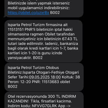 Otobüs Bileti İptalinde Eksik İade Ve Fiyat Tutarsızlığı Mağduriyeti