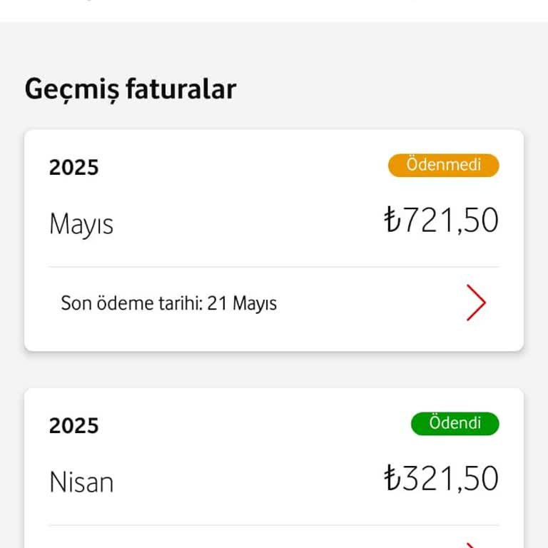 Vodafone Tarife Bitmeden Yüksek Fatura Şoku Yaşadım