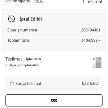 Sipariş İptaliyle İndirimli Fiyat Avantajım Engellendi