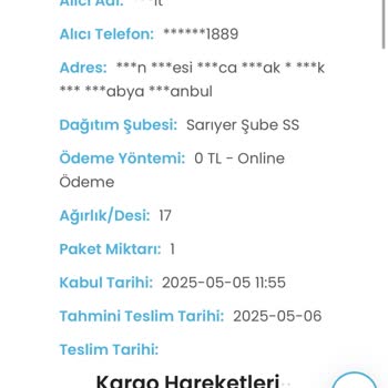 Kargoist Sarıyer Şubesi Siparişimi Teslim Etmiyor