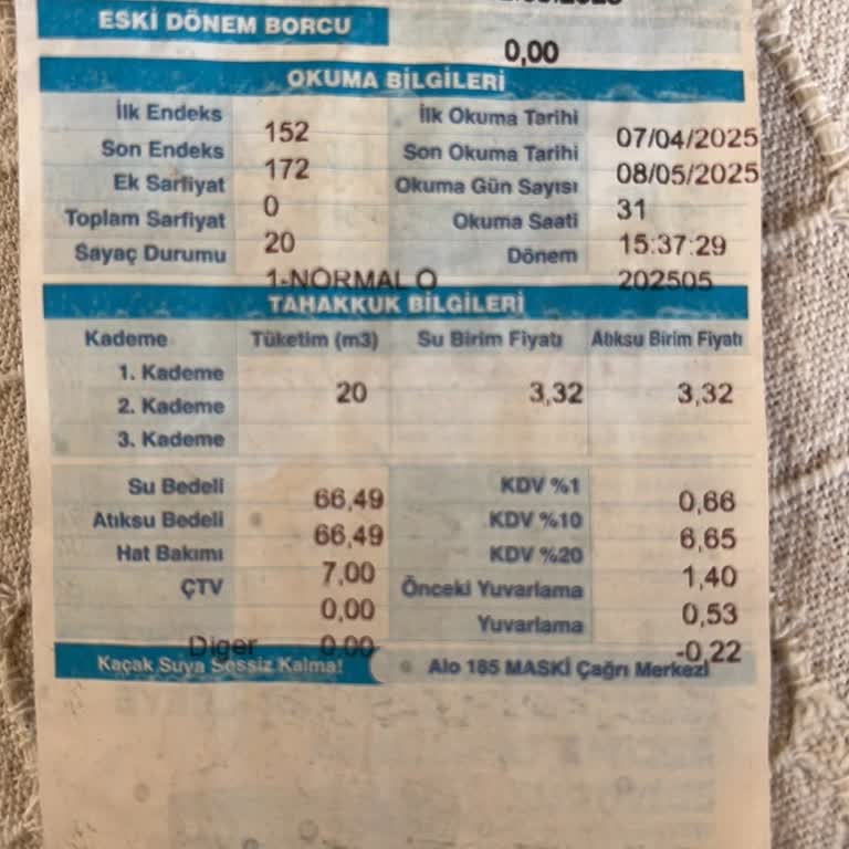 Kullanılmayan Atıksu Hizmeti İçin Fatura Kesilmesi