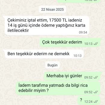 İptal Sonrası Ücret İadesi Yapılmıyor, Mağdur Edildim