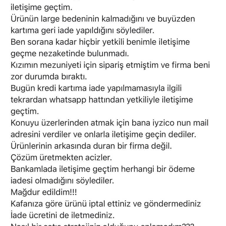 İptal Edilen Ürünün İadesi Yapılmadı, Mağdur Edildim