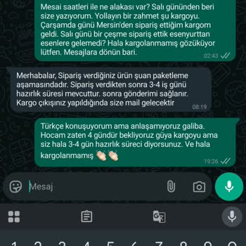 Siparişimin Kargolanmasında Yaşanan Gecikme Ve İlgisizlik