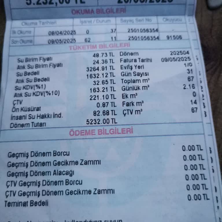 İstanbul Büyükşehir Belediyesi Fatura Tutarındaki Ani Artış Ve Hatalı Sayaç Okuma Mağduriyeti