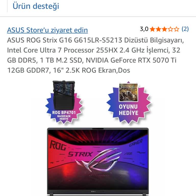 Amazon Bilgisayar Siparişimde Çanta Ve Oyun Eksik, Mağduriyetim Giderilmiyor