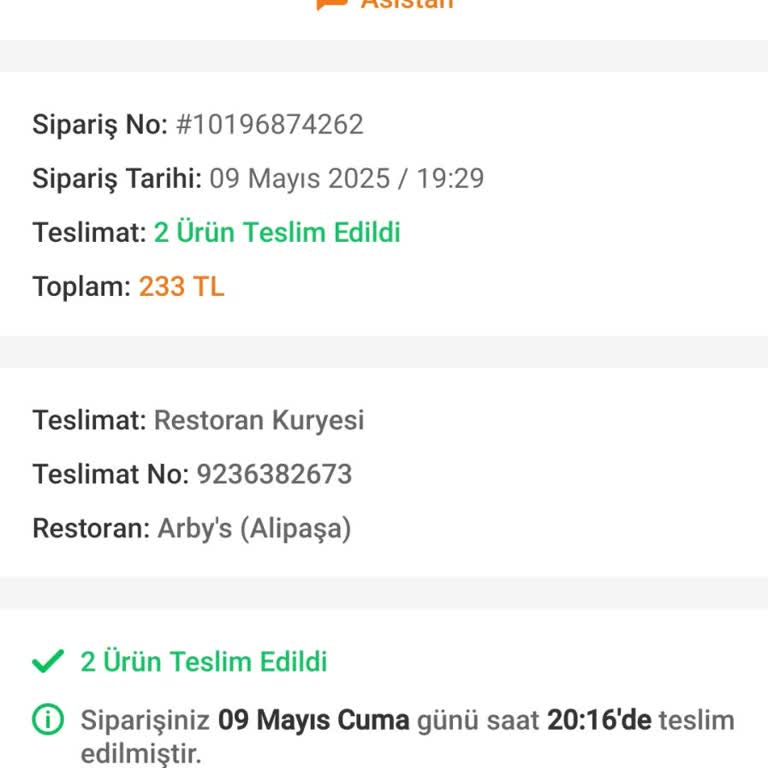 Trendyol GO Siparişim Soğuk Geldi Canlı Destek Yardımcı Olmadı
