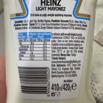 Heinz Light Mayonez Yağ Oranı Klasik Ürünle Aynı Görünüyor, Etiket Hatası Mı Var