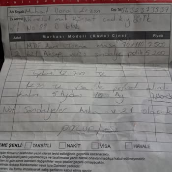 Yanlış Ölçüde Masa Teslimatı Ve İade Sorunu