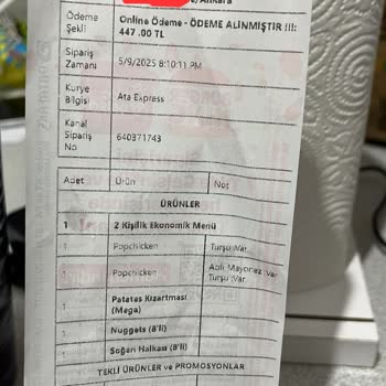 Popeyes Beşevler Şubesi Sürekli Eksik Ürün Gönderiyor, Müşteri Hizmeti Yetersiz