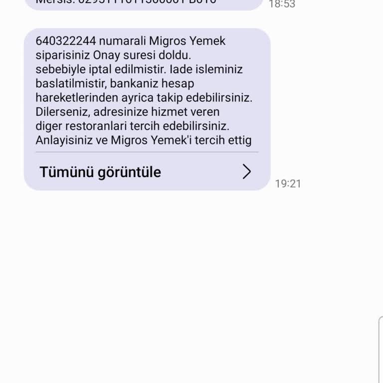 Migros Sanal Market İptal Edilen Siparişimin İadesi Yapılmadı, Mağdur Oldum
