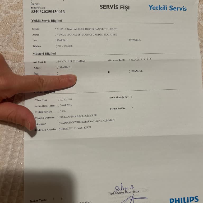 Servis Onarımında Oluşan Hasarın Sorumluluğu Kabul Edilmiyor