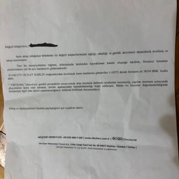 Ürün İç Astarında Hızlı Deformasyon Ve Yetersiz Müşteri Hizmeti