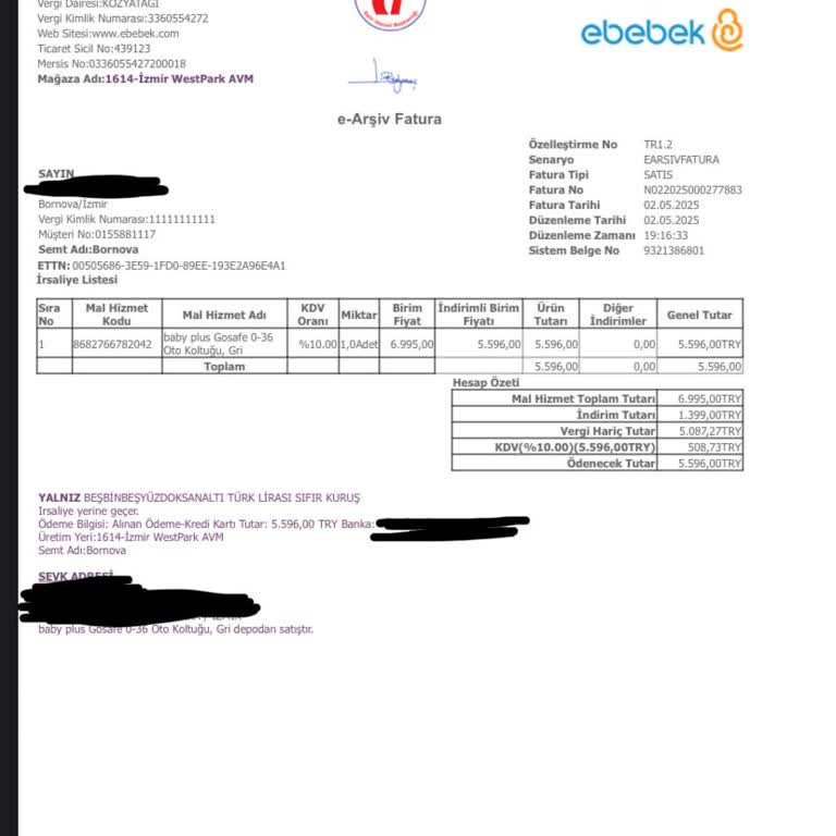 E-bebek'ten Satın Alınan Oto Koltuğu 4 İş Gününde Teslim Edilmedi, Müşteri Hizmetleri Çözüm Sunmuyor