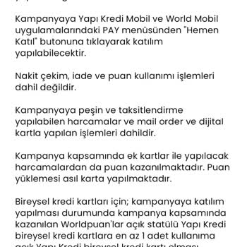 Yapı Kredi Bankası Süper Nisan Kampanyası Worldpuanım Yüklenmedi