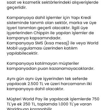 Yapı Kredi Bankası Süper Nisan Kampanyası Worldpuanım Yüklenmedi