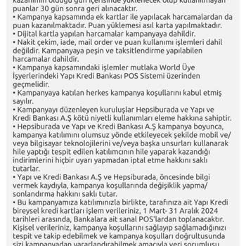 Yapı Kredi Bankası Hepsiburada ParaPuan Eksi Bakiyesi Nedeniyle Kredi Kartımı Kapattıramıyorum!