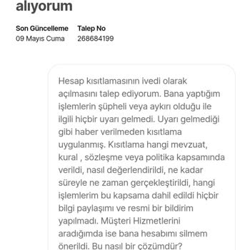 Hepsiburada Hesabımın Gerekçesiz Kapatılması Ve Dijital Yatırım Haklarımın Engellenmesi