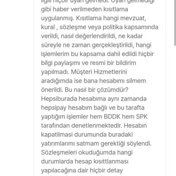 Hepsiburada Hesabımın Gerekçesiz Kapatılması Ve Dijital Yatırım Haklarımın Engellenmesi