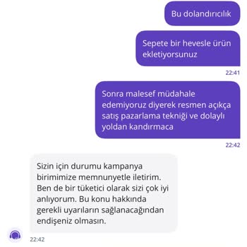 Aldığım İndirim Kodları Kampanyalara Eklenmiyor, Müşteri Hizmeti Yetersiz