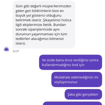Aldığım İndirim Kodları Kampanyalara Eklenmiyor, Müşteri Hizmeti Yetersiz