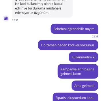 Aldığım İndirim Kodları Kampanyalara Eklenmiyor, Müşteri Hizmeti Yetersiz