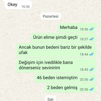 Yanlış Beden Elbise, İade Ve İletişim Yok, Faturasız Satış Mağduriyeti