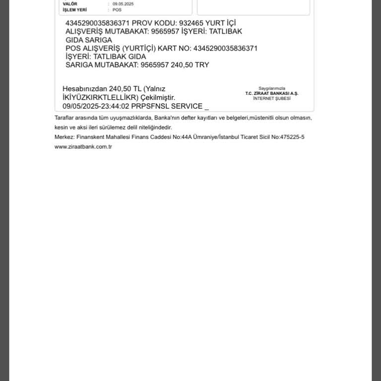 Bozuk Ve Ekşimiş Meyveli Pasta Satışı Hakkında Şikayet