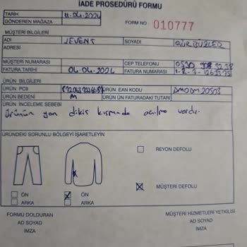 Kullanılmamış Sweatshirtte Delik Çıktı İade Talebim Reddedildi