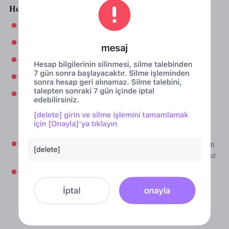 Profilimi Silemiyorum, Veri Hatası Alıyorum