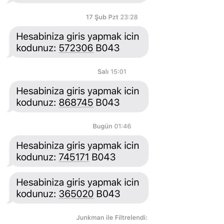 Alakasız Şirketten Gece Saatlerinde Gelen Onay Kodları Hakkında Şikayetim
