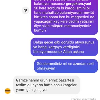 Siparişin Zamanında Teslim Edilmemesi Hakkında Şikayet