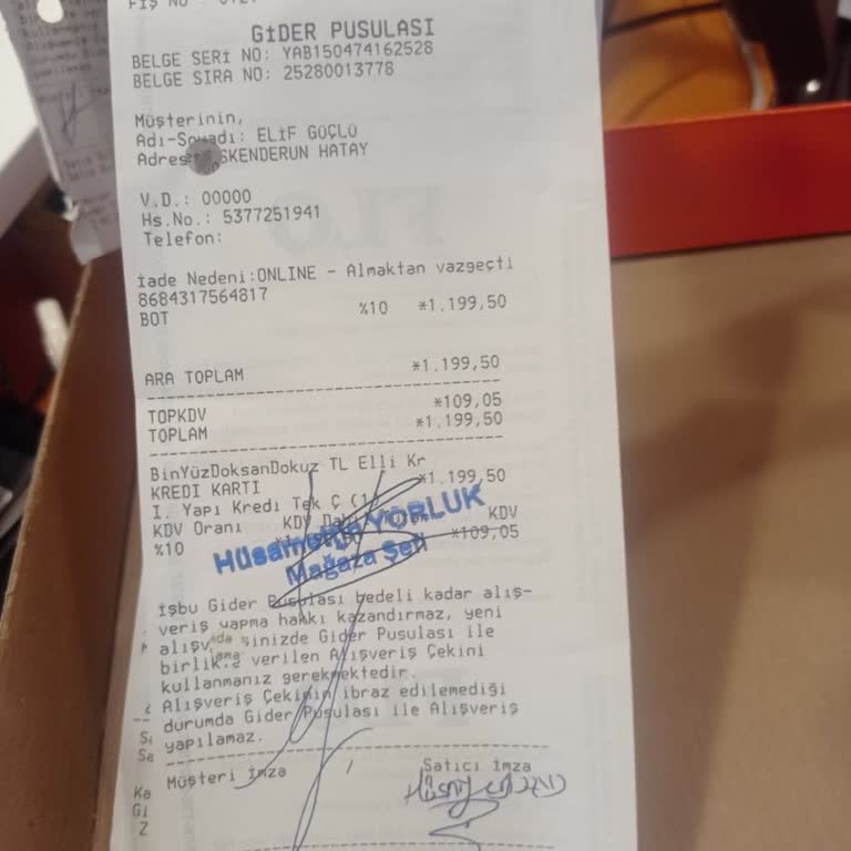 İade Edilen Ürünün Ücretinin Kartıma Yatırılmaması