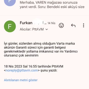 Varta Akü Garanti Sürecinde Belge Sorunu Ve Mağduriyet