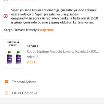 Dağıtıma Çıkan Siparişim Trendyol Tarafından İptal Edildi, Ürünlerim Teslim Edilmedi