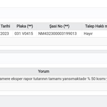 Hasar Kaydı Olmamasına Rağmen 36000 TL Hasar Kaydı Görünüyor